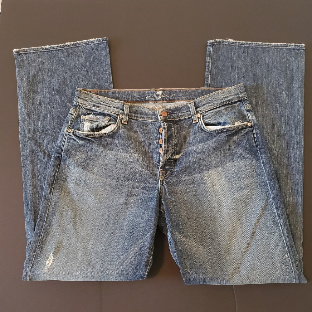 Seven For All Mankind Mens Jeans 36×33 Blue Button pants